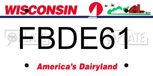 FBDE61 Wisconsin License Plate