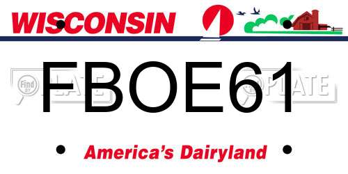 FBOE61 Wisconsin License Plate