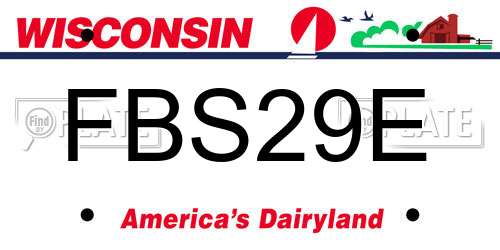FBS29E Wisconsin License Plate