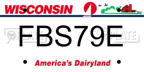 FBS79E Wisconsin License Plate