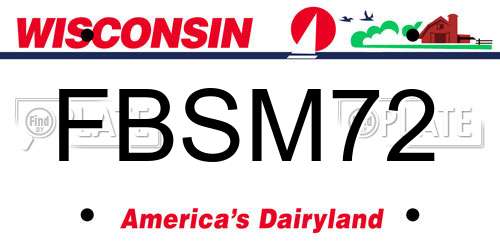FBSM72 Wisconsin License Plate