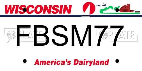 FBSM77 Wisconsin License Plate