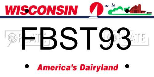 FBST93 Wisconsin License Plate