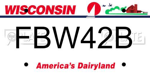 FBW42B Wisconsin License Plate