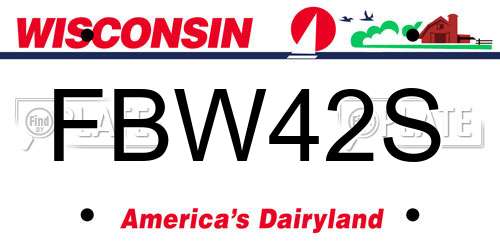 FBW42S Wisconsin License Plate