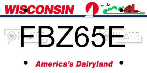 FBZ65E Wisconsin License Plate