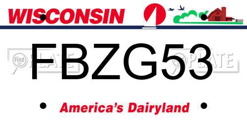 FBZG53 Wisconsin License Plate
