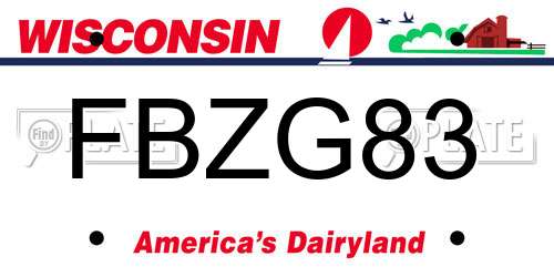 FBZG83 Wisconsin License Plate