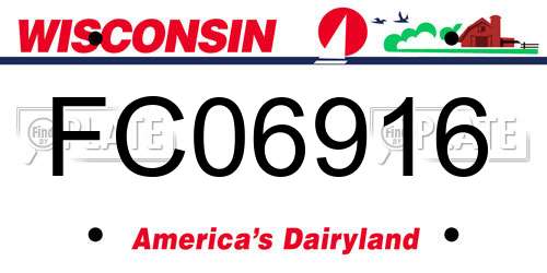 FC06916 Wisconsin License Plate