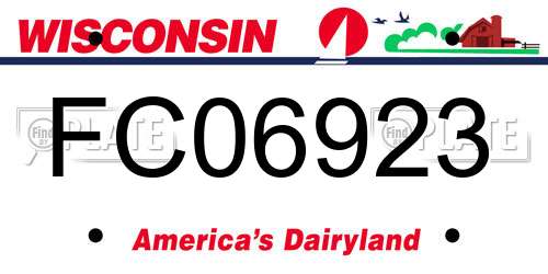 FC06923 Wisconsin License Plate
