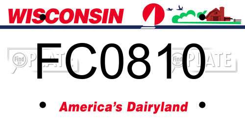 FC0810 Wisconsin License Plate