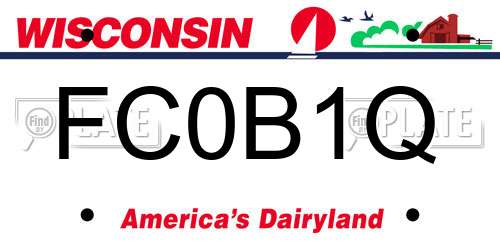 FC0B1Q Wisconsin License Plate