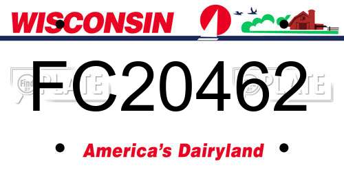FC20462 Wisconsin License Plate