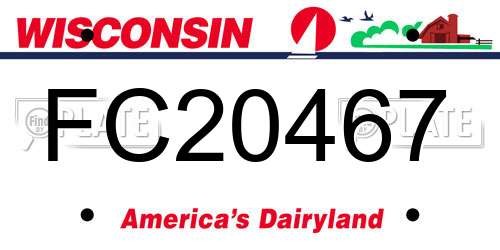 FC20467 Wisconsin License Plate