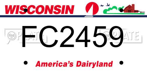 FC2459 Wisconsin License Plate