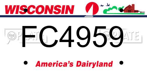 FC4959 Wisconsin License Plate