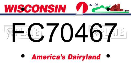 FC70467 Wisconsin License Plate