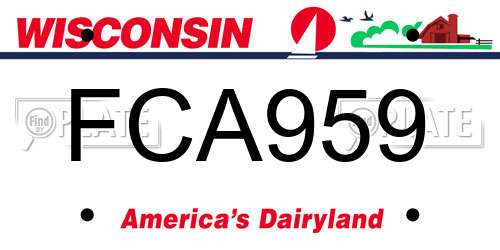 FCA959 Wisconsin License Plate
