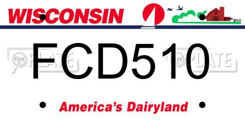 FCD510 Wisconsin License Plate