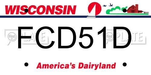 FCD51D Wisconsin License Plate