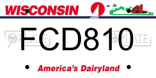 FCD810 Wisconsin License Plate