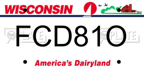 FCD81O Wisconsin License Plate