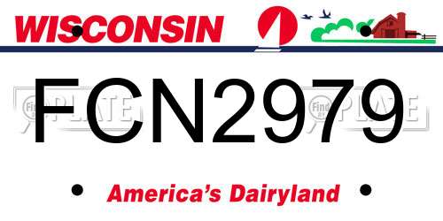 FCN2979 Wisconsin License Plate