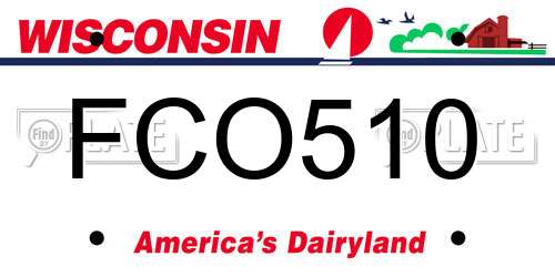FCO510 Wisconsin License Plate
