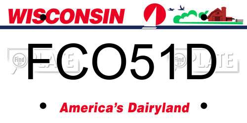 FCO51D Wisconsin License Plate