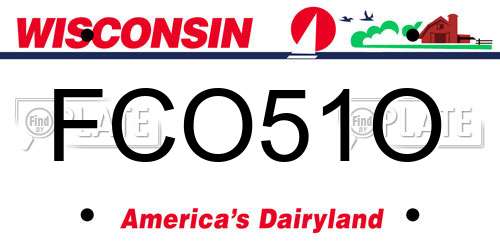 FCO51O Wisconsin License Plate