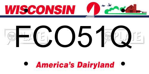 FCO51Q Wisconsin License Plate