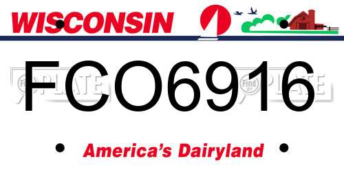 FCO6916 Wisconsin License Plate