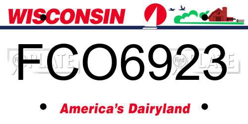 FCO6923 Wisconsin License Plate