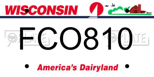 FCO810 Wisconsin License Plate