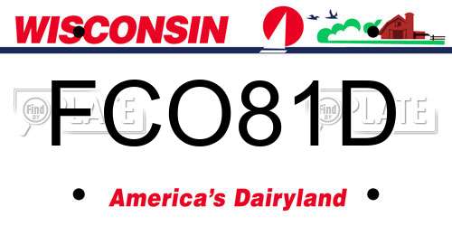 FCO81D Wisconsin License Plate