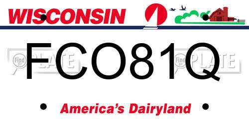 FCO81Q Wisconsin License Plate