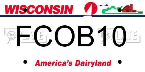 FCOB10 Wisconsin License Plate