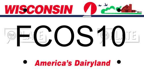 FCOS10 Wisconsin License Plate