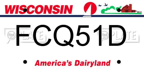 FCQ51D Wisconsin License Plate