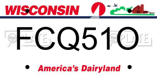 FCQ51O Wisconsin License Plate