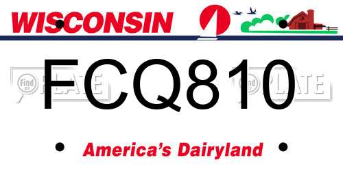 FCQ810 Wisconsin License Plate