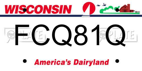 FCQ81Q Wisconsin License Plate