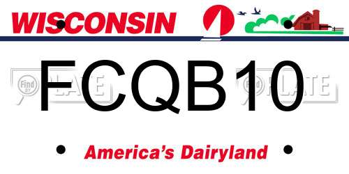 FCQB10 Wisconsin License Plate