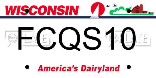 FCQS10 Wisconsin License Plate