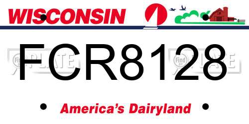 FCR8128 Wisconsin License Plate