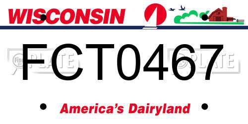 FCT0467 Wisconsin License Plate