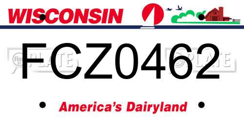 FCZ0462 Wisconsin License Plate
