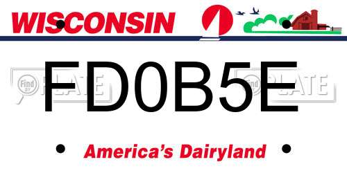 FD0B5E Wisconsin License Plate