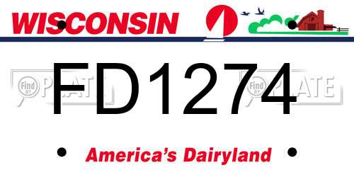 FD1274 Wisconsin License Plate