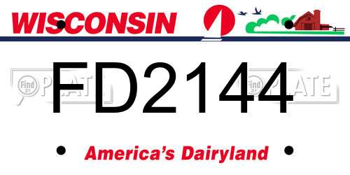 FD2144 Wisconsin License Plate